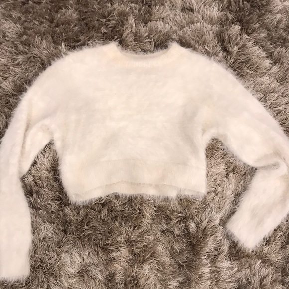 Kendall & Kylie Tops - Kendall + Kylie Fuzzy Cropped Sweater